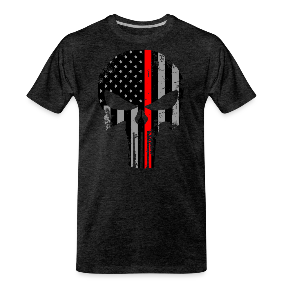 Men's Premium T-Shirt - Punisher Thin Red Line - charcoal grey