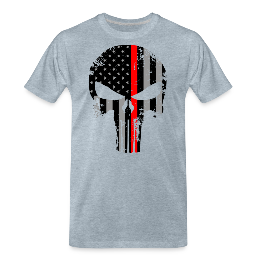 Men's Premium T-Shirt - Punisher Thin Red Line - heather ice blue