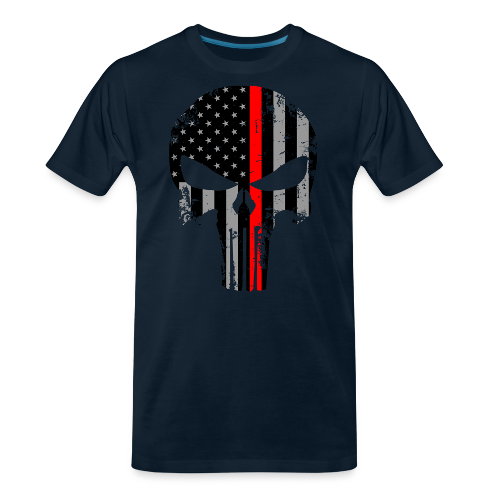 Men's Premium T-Shirt  - Punisher Thin Red Line - deep navy