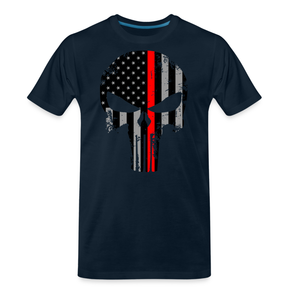 Men's Premium T-Shirt - Punisher Thin Red Line - deep navy