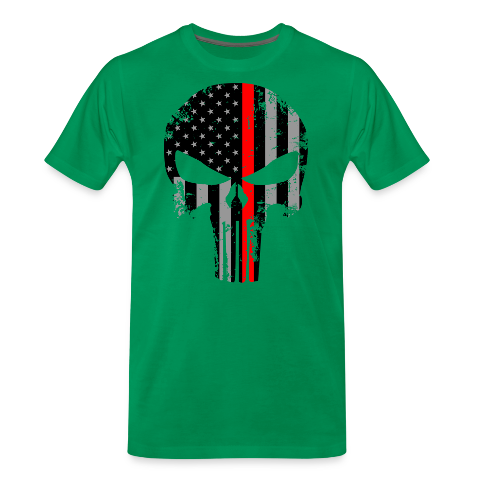 Men's Premium T-Shirt  - Punisher Thin Red Line - kelly green