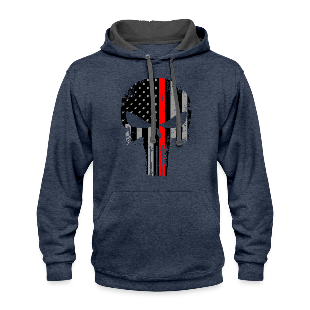 Contrast Hoodie - Punisher Thin Red Line - indigo heather/asphalt