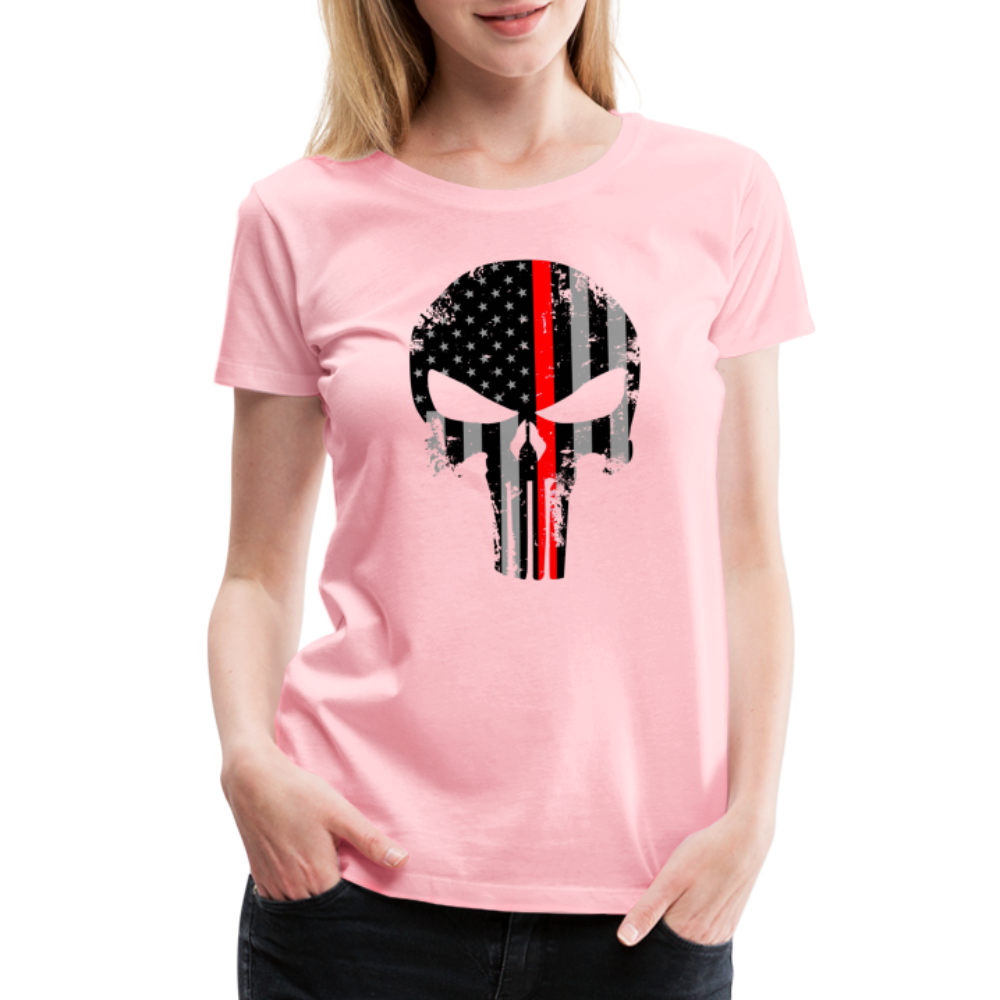 Women’s Premium T-Shirt - Punisher Thin Red Line - pink