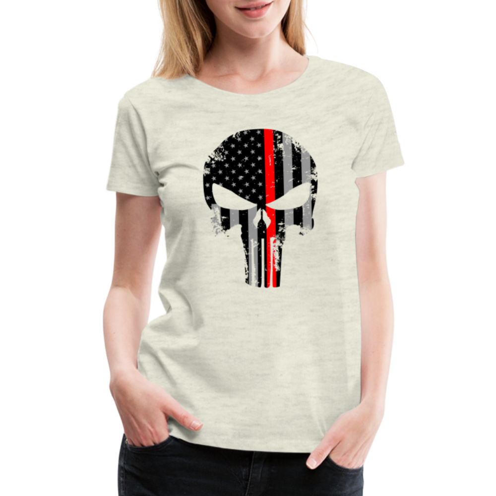 Women’s Premium T-Shirt - Punisher Thin Red Line - heather oatmeal