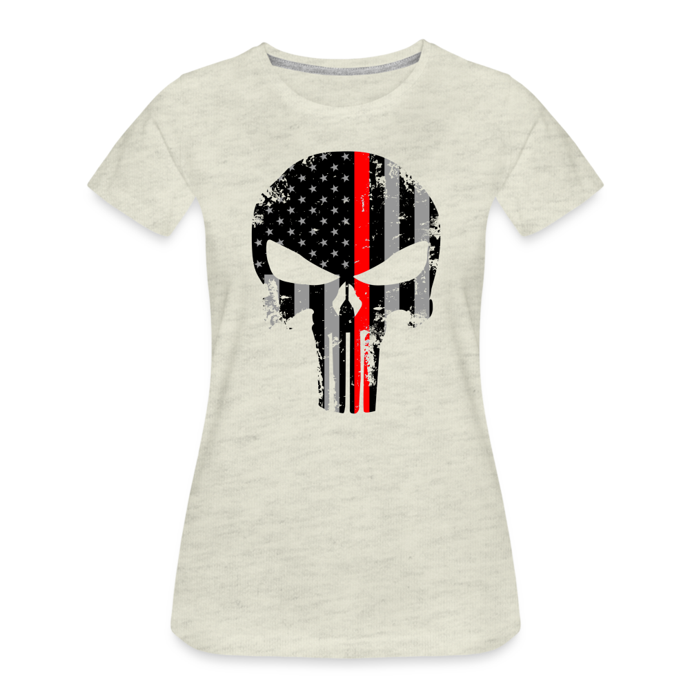 Women’s Premium T-Shirt - Punisher Thin Red Line - heather oatmeal