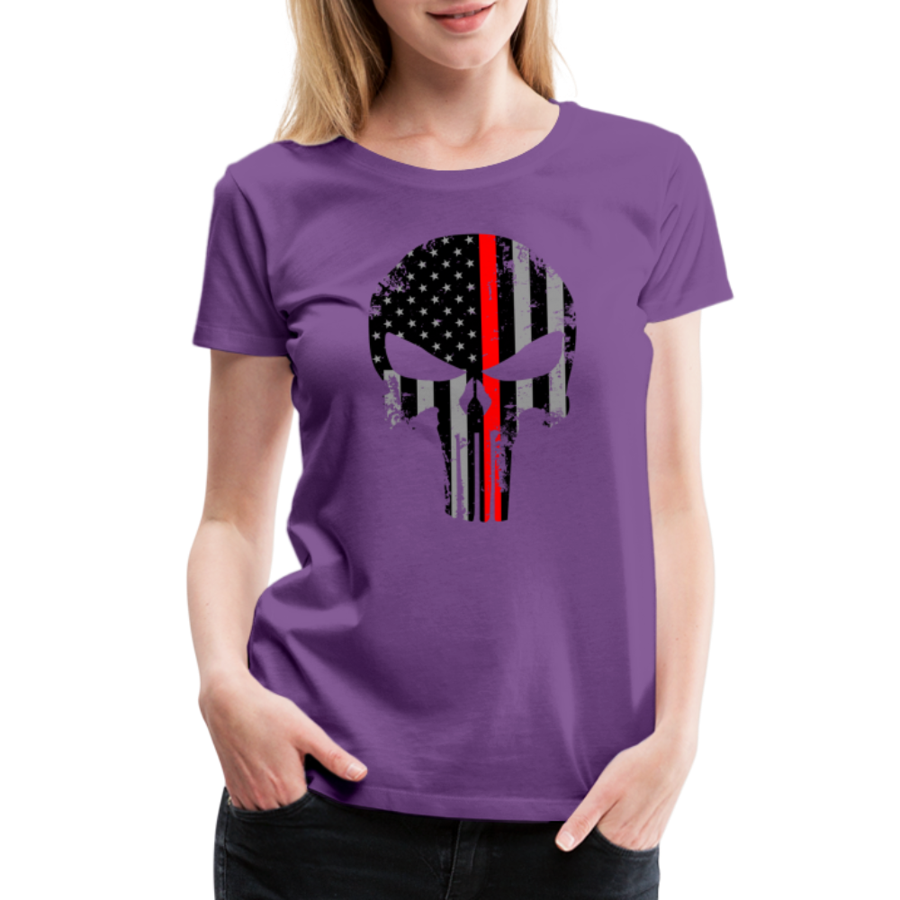Women’s Premium T-Shirt - Punisher Thin Red Line - purple