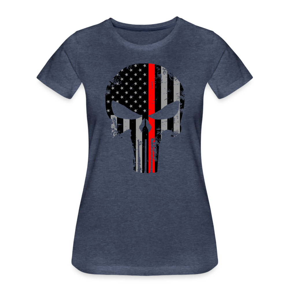 Women’s Premium T-Shirt - Punisher Thin Red Line - heather blue