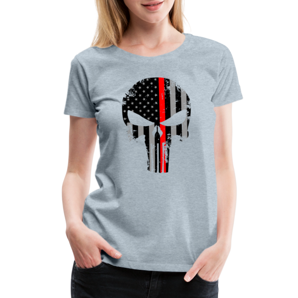 Women’s Premium T-Shirt - Punisher Thin Red Line - heather ice blue