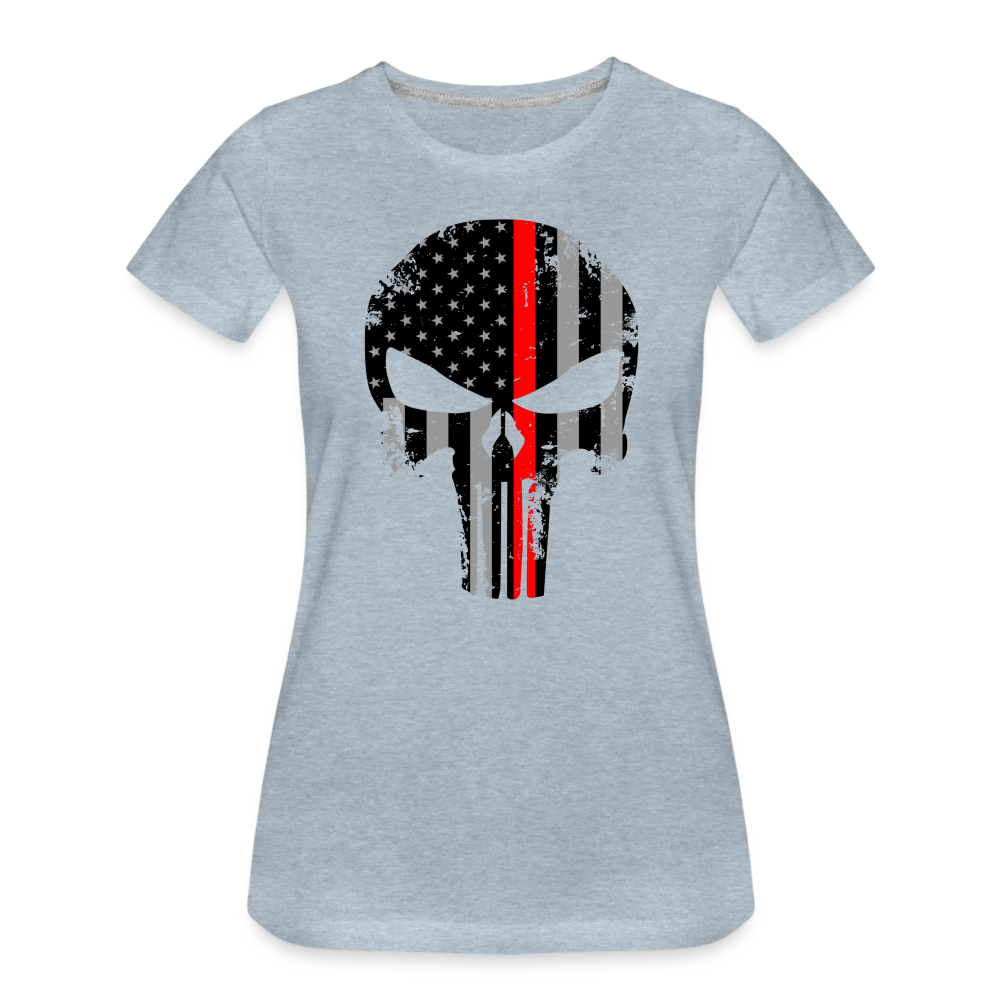 Women’s Premium T-Shirt - Punisher Thin Red Line - heather ice blue