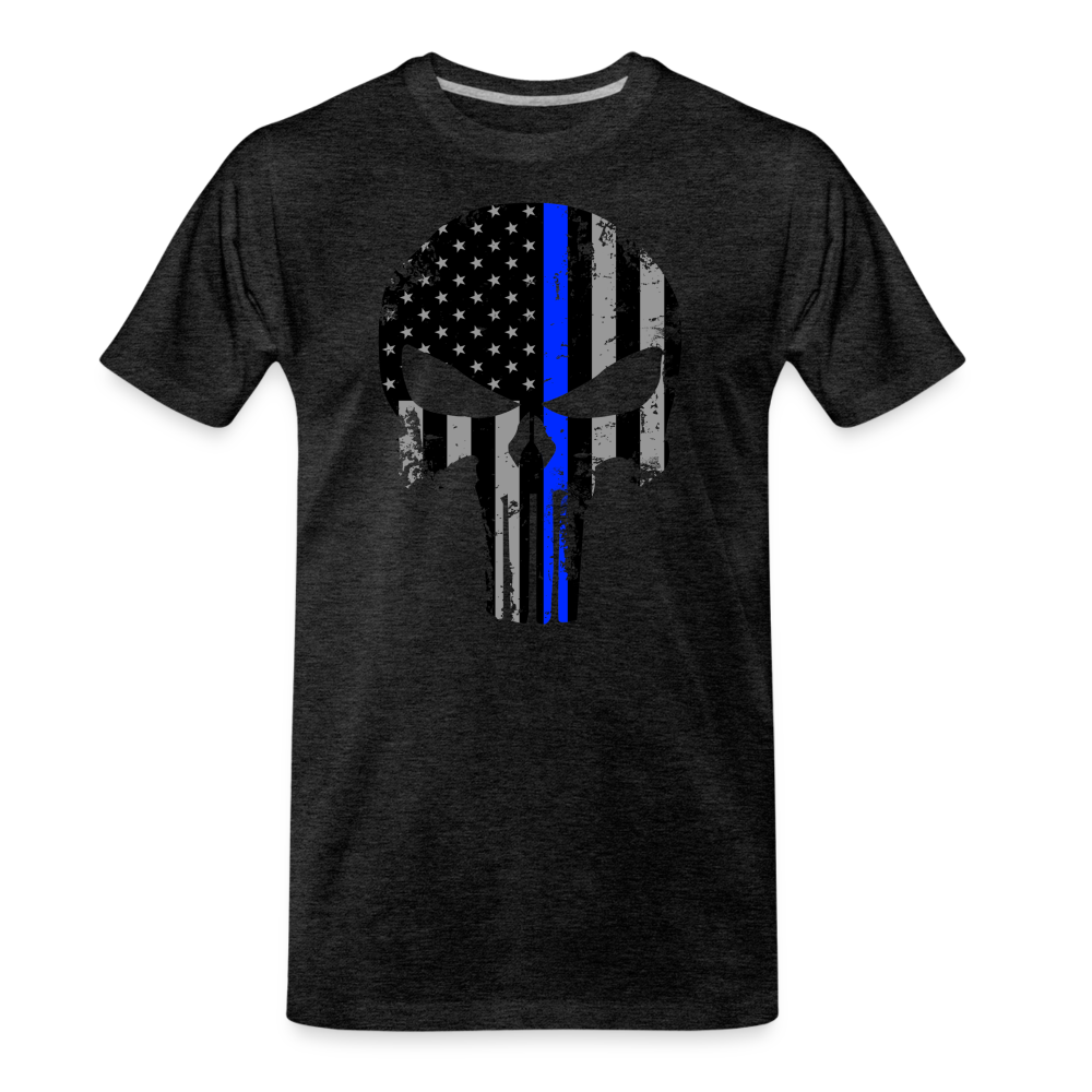 Men's Premium T-Shirt - Punisher Thin Blue Line - charcoal grey