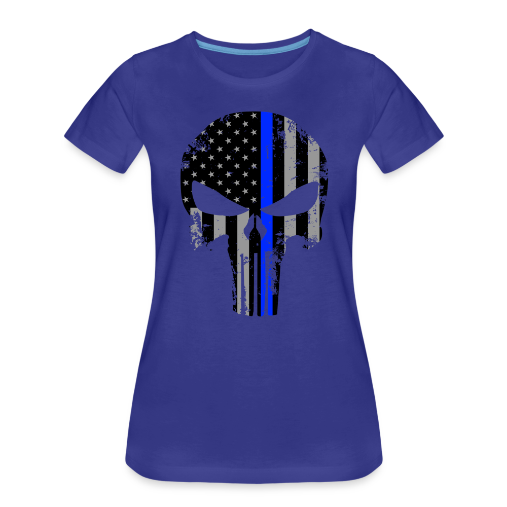 Women’s Premium T-Shirt - Punisher Thin Blue Line - royal blue
