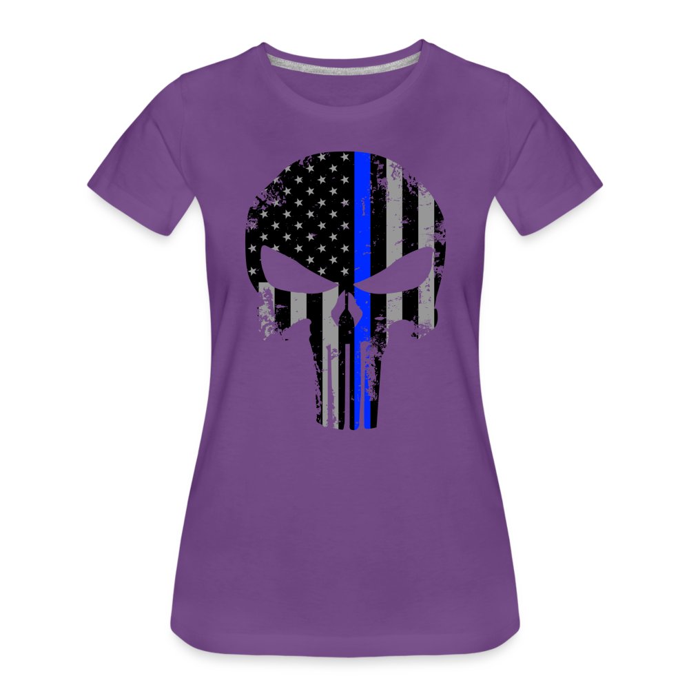 Women’s Premium T-Shirt - Punisher Thin Blue Line - purple