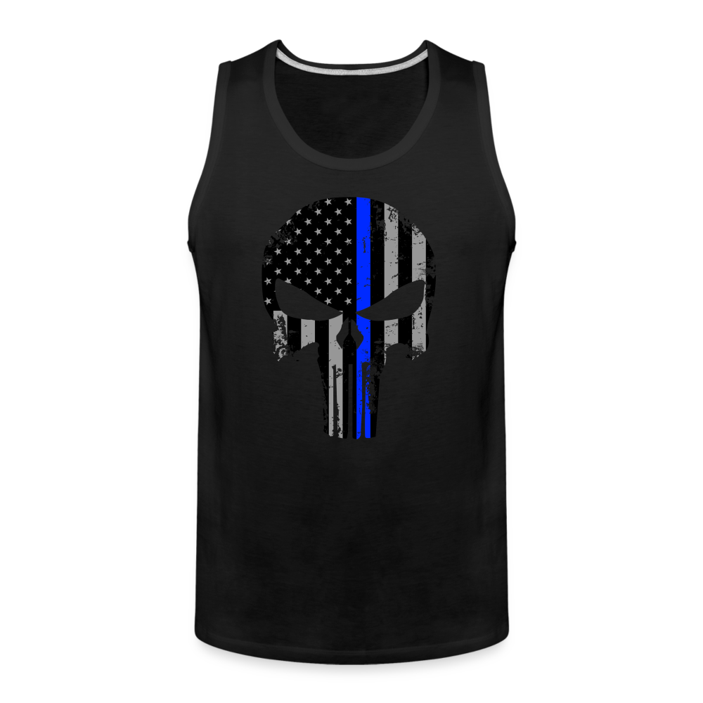 Men’s Premium Tank - Punisher Thin Blue Line - black
