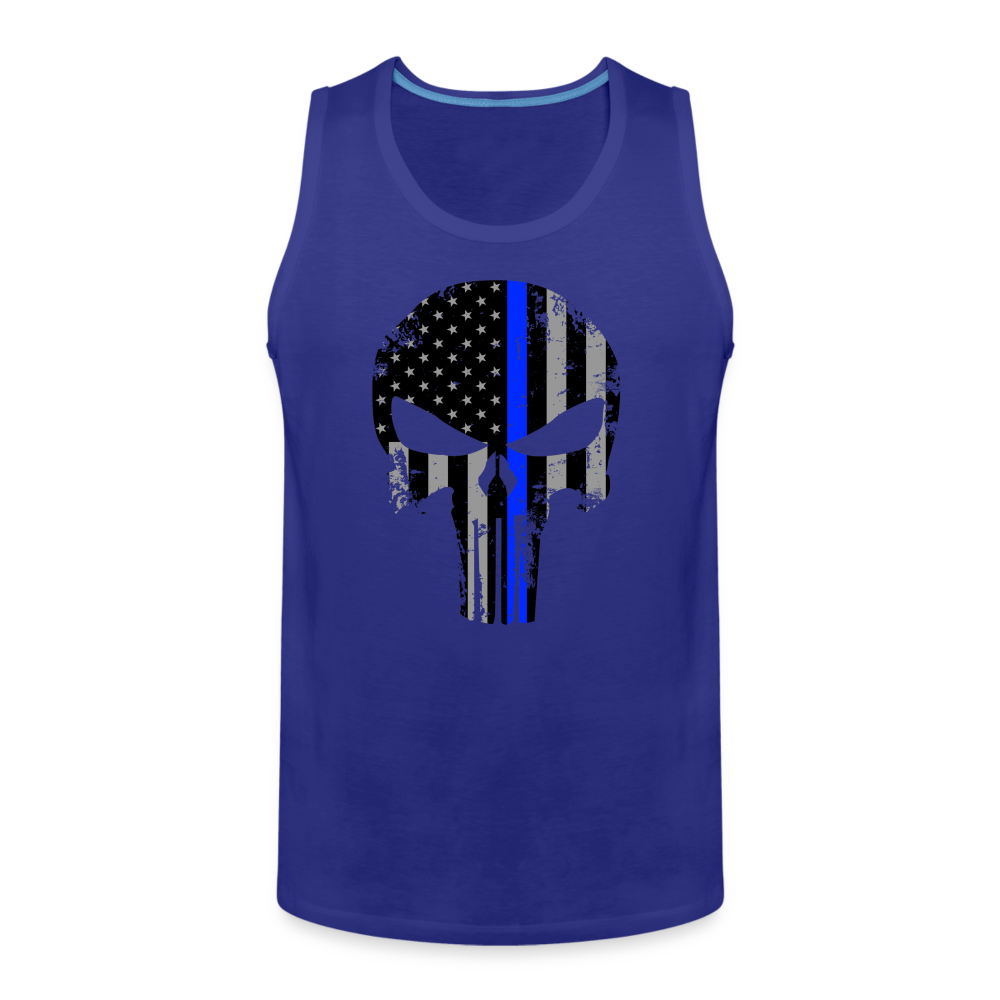 Men’s Premium Tank - Punisher Thin Blue Line - royal blue