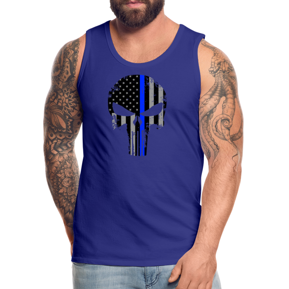 Men’s Premium Tank - Punisher Thin Blue Line - royal blue