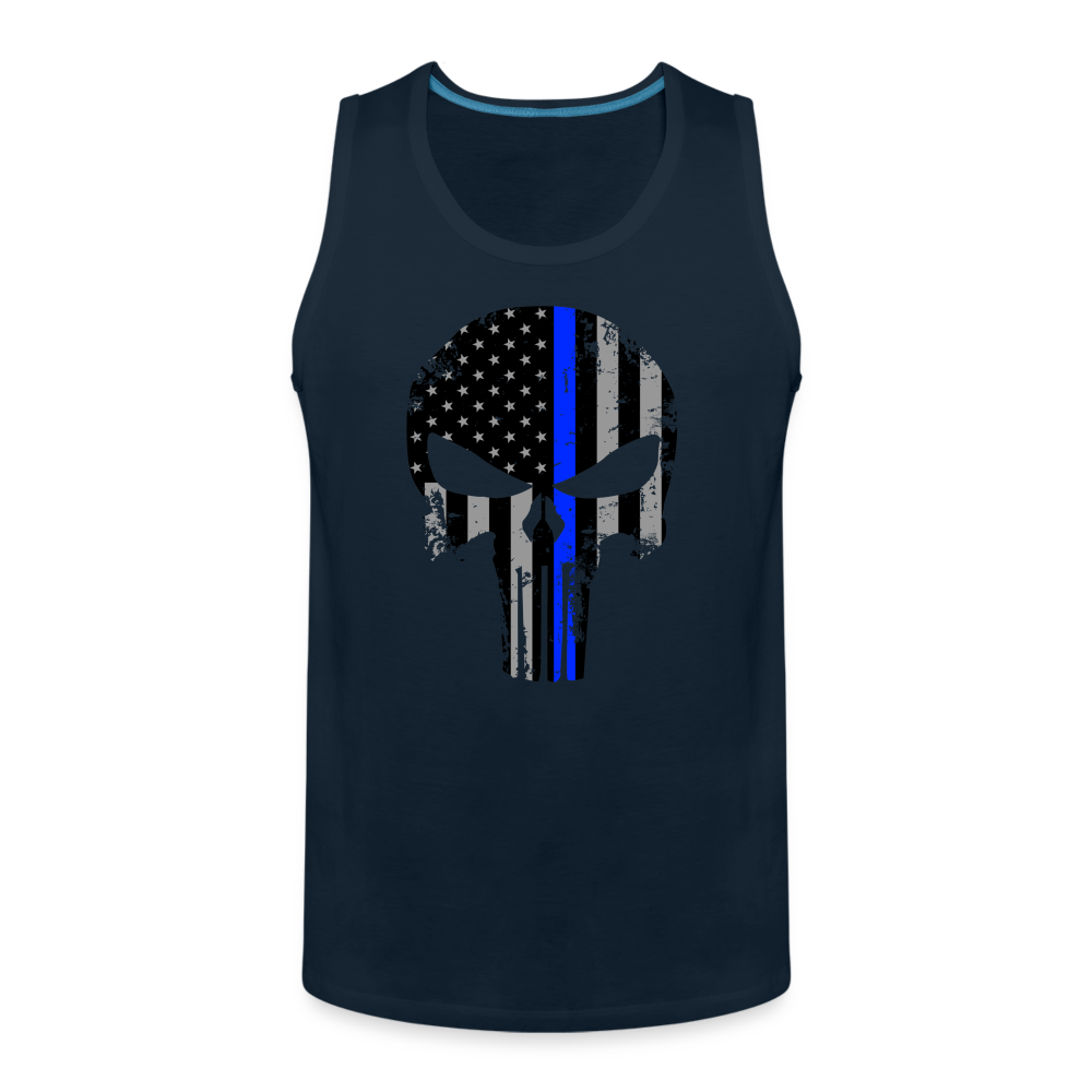 Men’s Premium Tank - Punisher Thin Blue Line - deep navy