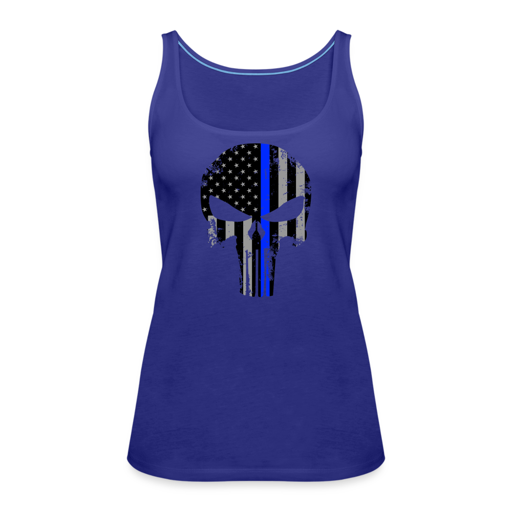 Women’s Premium Tank Top - Punisher Thin Blue Line - royal blue