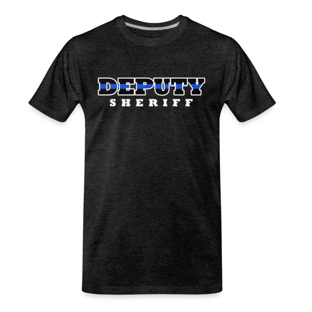 Men's Premium T-Shirt - Deputy Sheriff Blue Line - charcoal grey