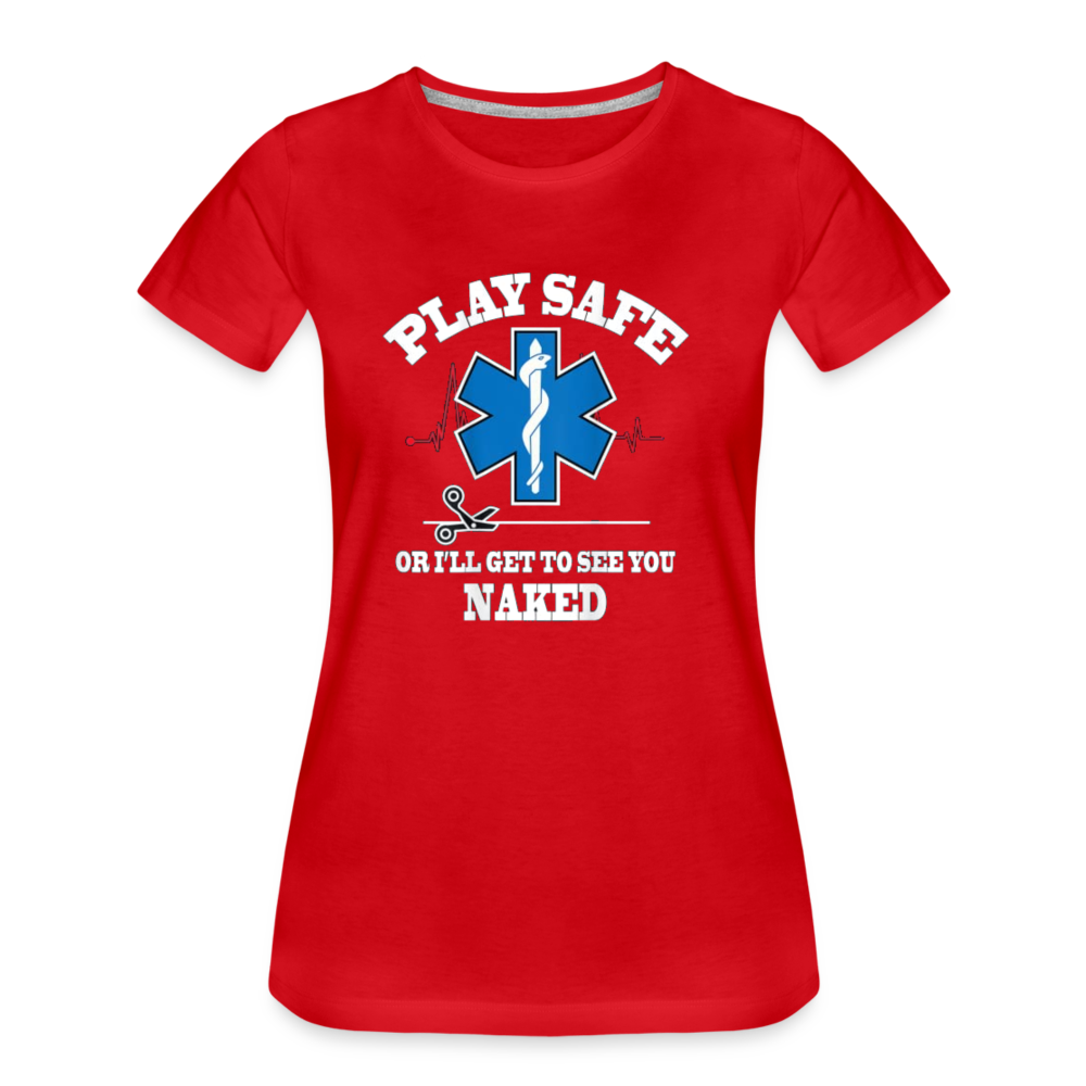Women’s Premium T-Shirt - Play Safe EMS - red