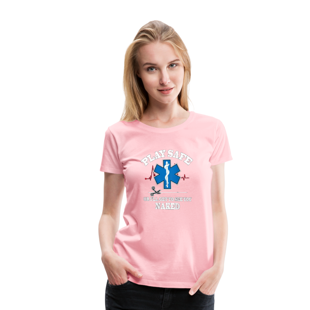Women’s Premium T-Shirt - Play Safe EMS - pink