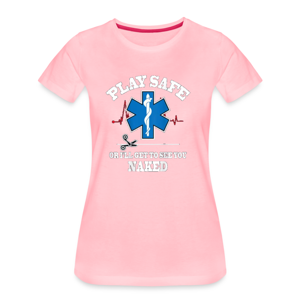Women’s Premium T-Shirt - Play Safe EMS - pink