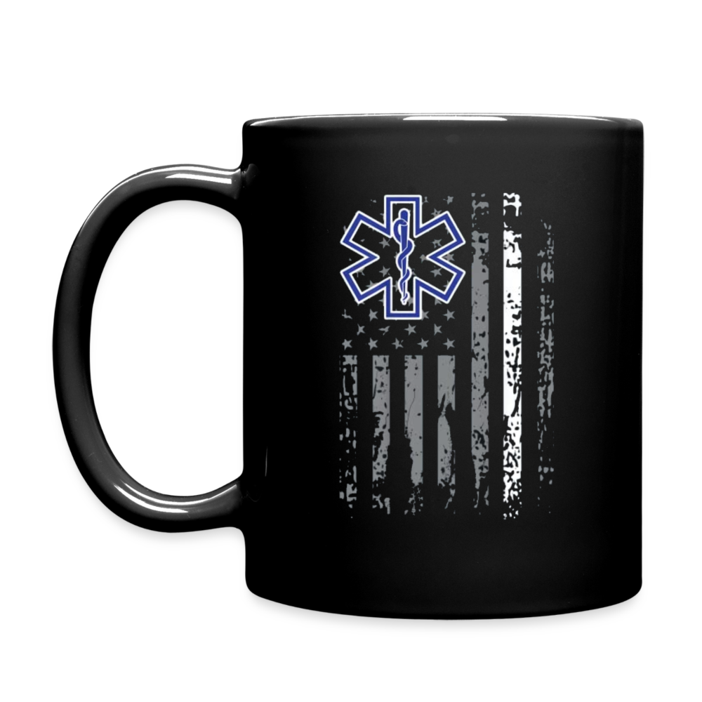 Full Color Mug - Thin White Line Distressed EMS/EMT Flag - black