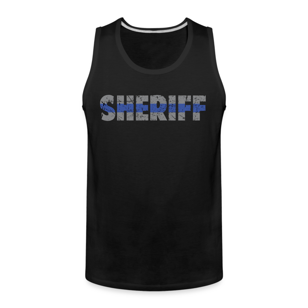 Men’s Premium Tank - "Sheriff" Blue Line - black