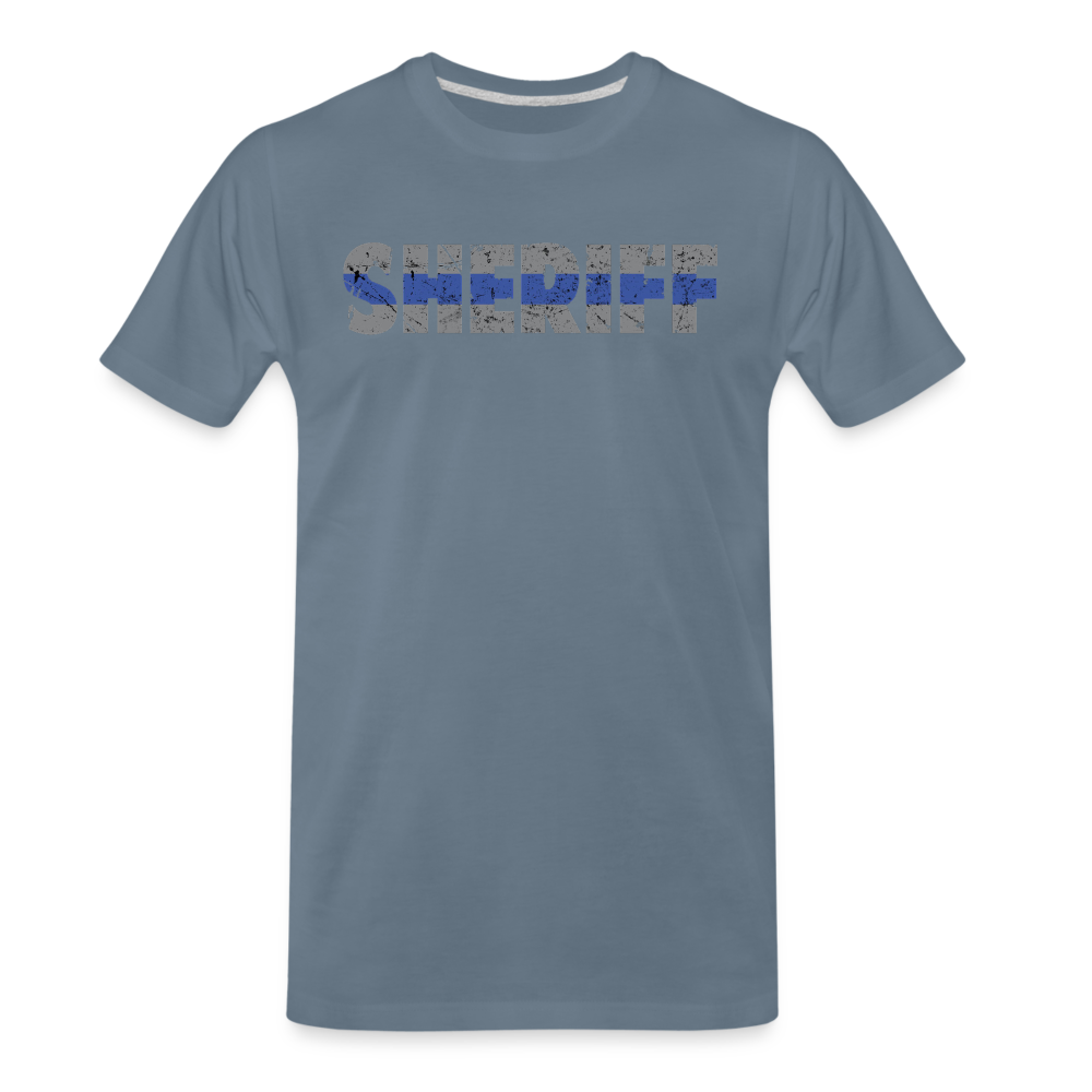 Men's Premium T-Shirt - Sheriff Blue Line - steel blue