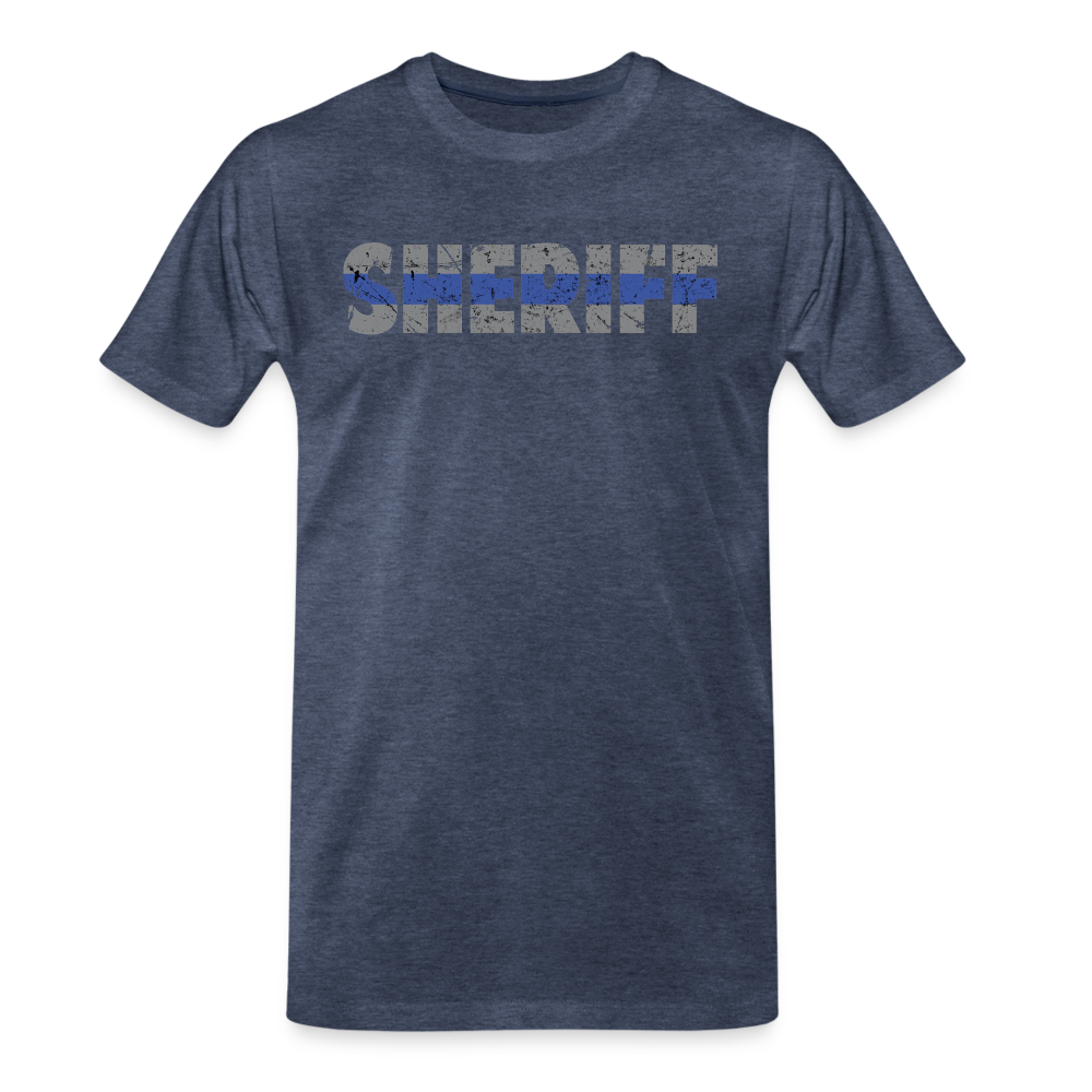 Men's Premium T-Shirt - Sheriff Blue Line - heather blue