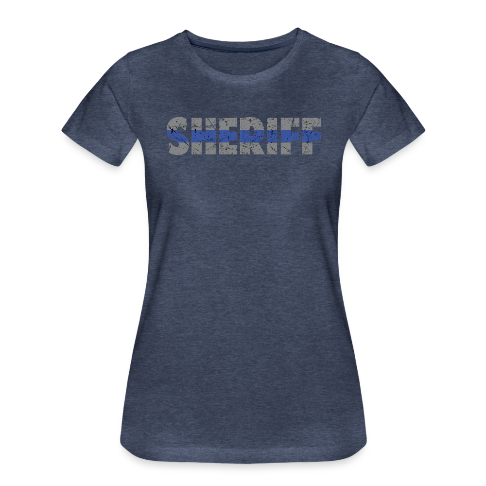 Women’s Premium T-Shirt - "Sheriff" Blue Line - heather blue