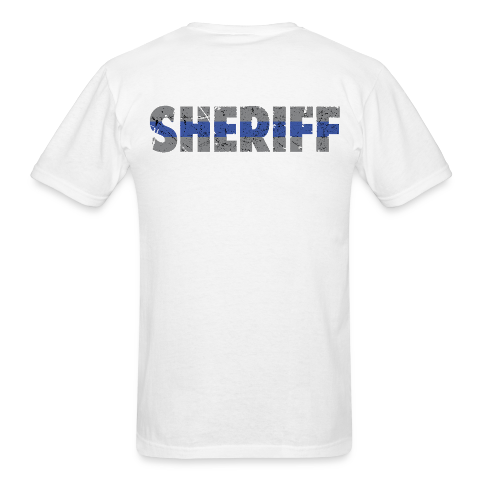 Unisex Classic T-Shirt - Sheriff Blue Line (Front & Back) - white