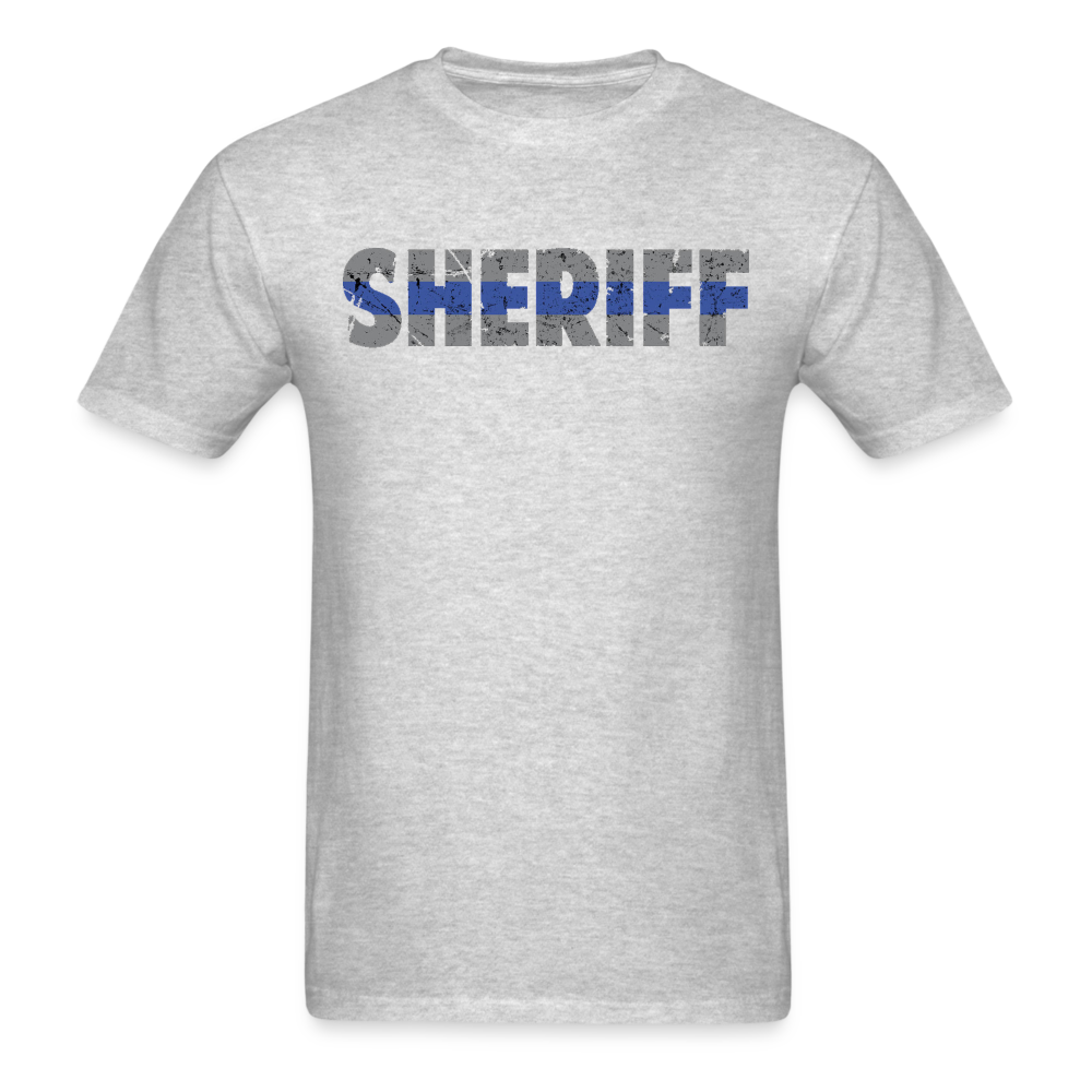 Unisex Classic T-Shirt - Sheriff Blue Line (Front & Back) - heather gray