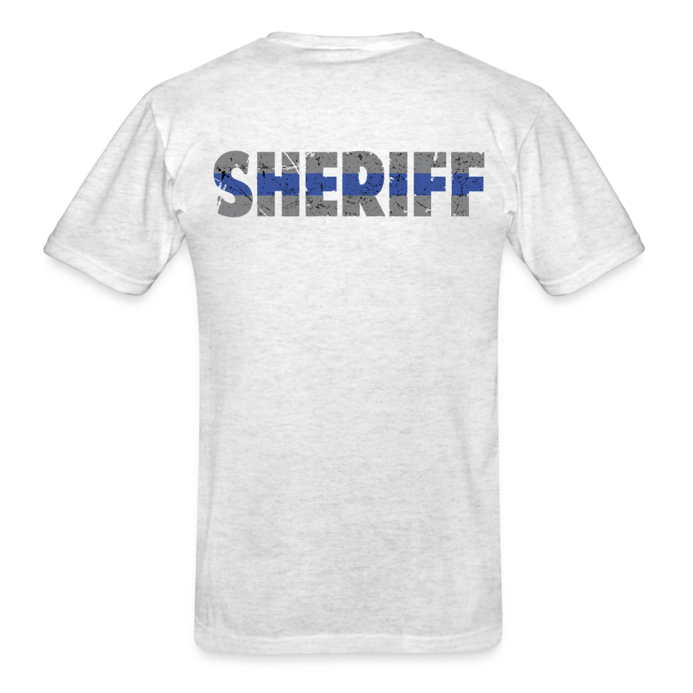 Unisex Classic T-Shirt - Sheriff Blue Line (Front & Back) - light heather gray