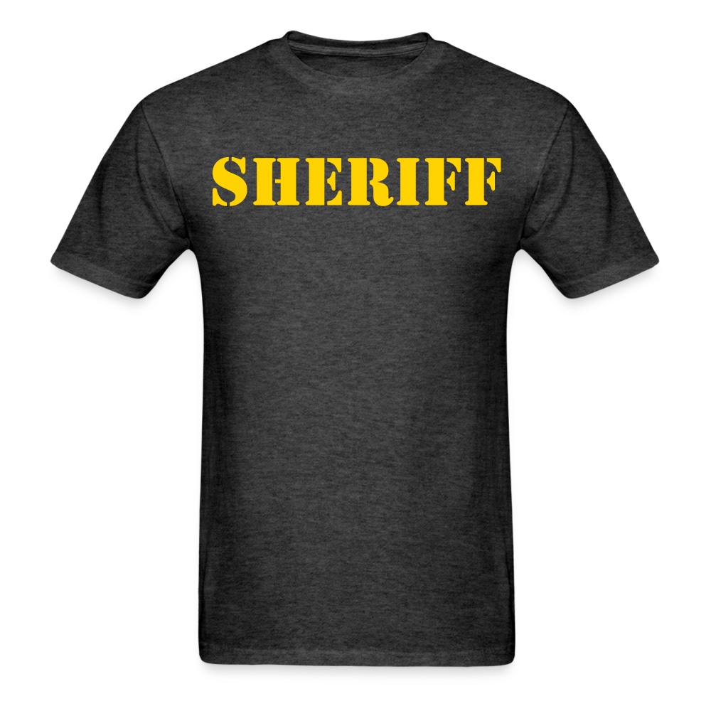Unisex Classic T-Shirt - Sheriff Front and Back - heather black
