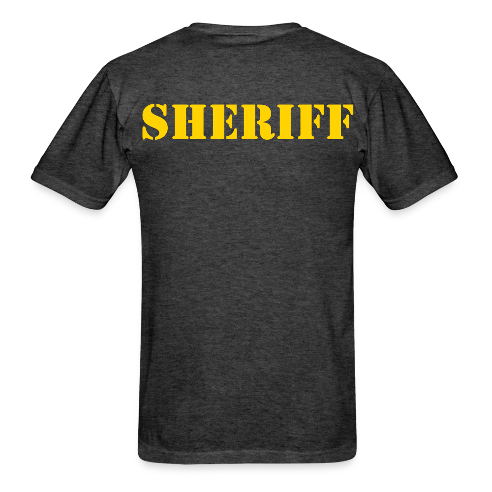 Unisex Classic T-Shirt - Sheriff Front and Back - heather black