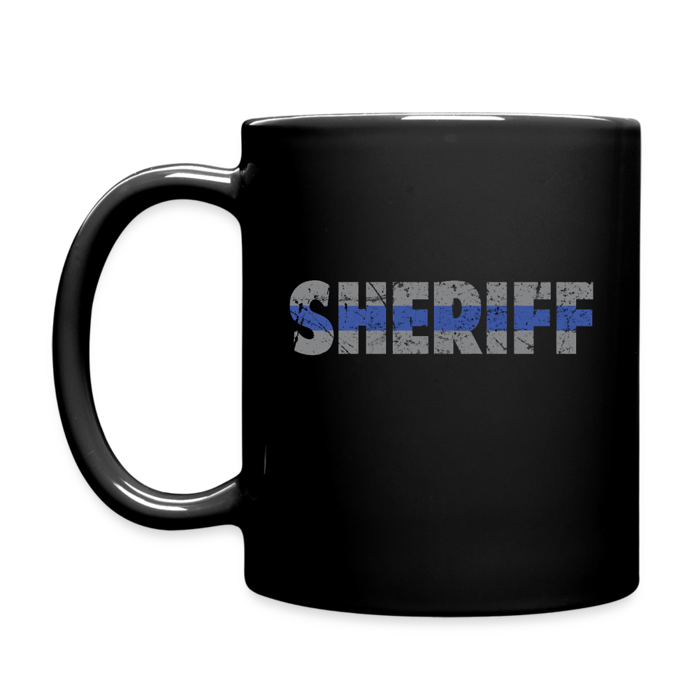 Full Color Mug - Sheriff Blue Line - black