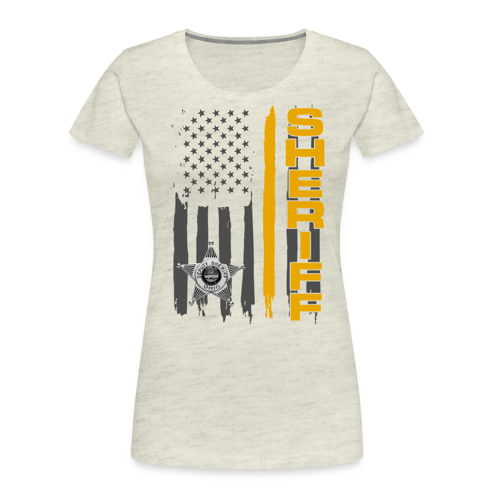 Women’s Premium T-Shirt - Ohio Sheriff Vertical - heather oatmeal