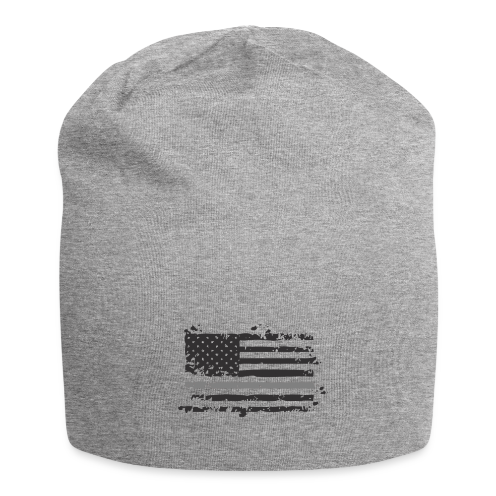 Jersey Beanie - Distressed Silver Line Flag - heather gray