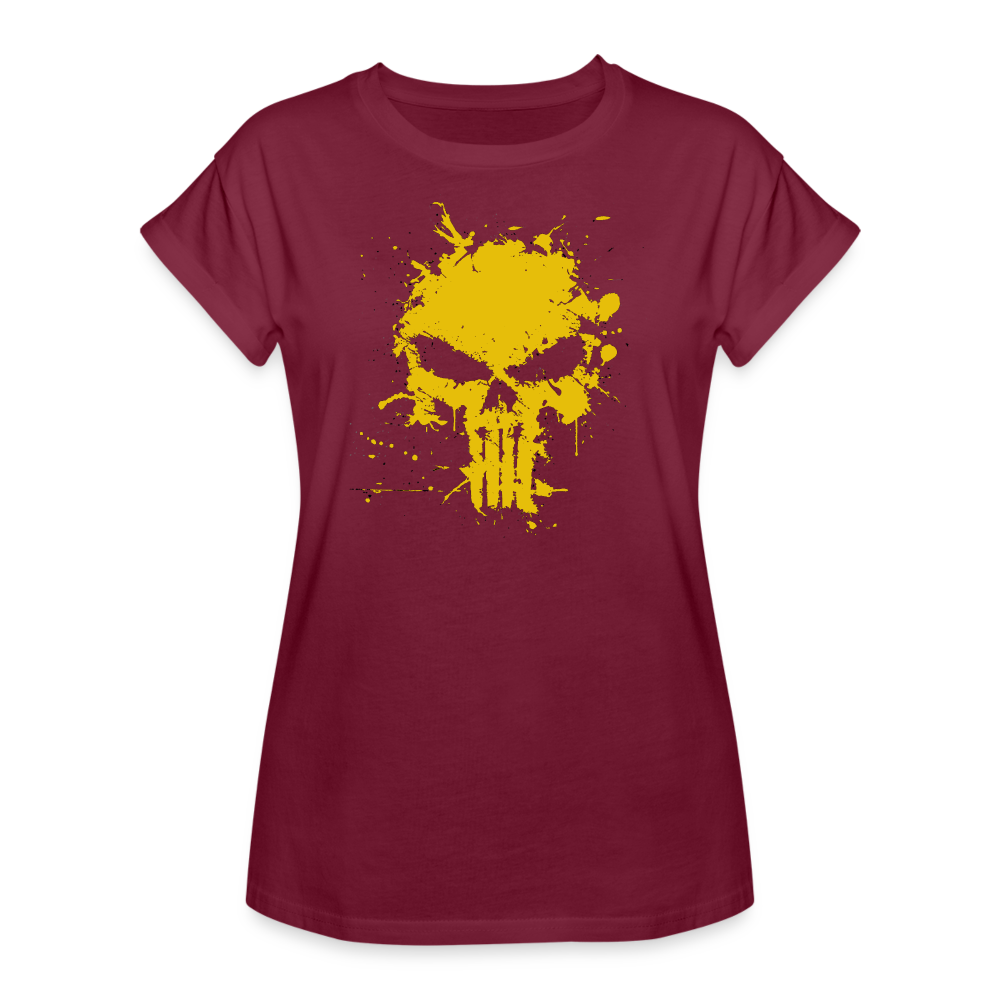 Women's Relaxed Fit T-Shirt - Punisher Splatter - burgundy