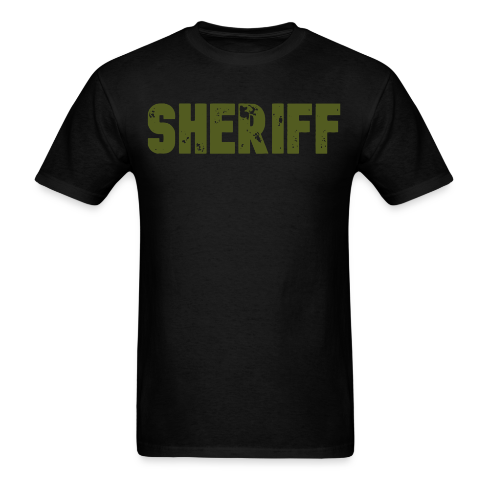 Unisex Classic T-Shirt - Sheriff Front & Back - OD Green - black