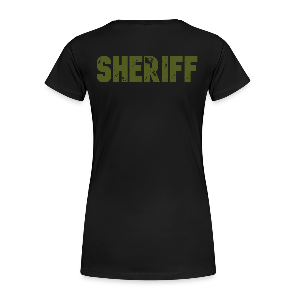 Women’s Premium T-Shirt - Sheriff Front & Back - OD Green - black