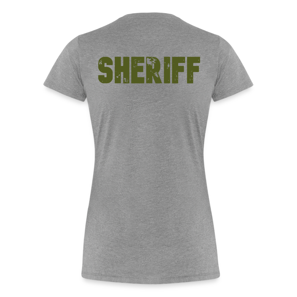 Women’s Premium T-Shirt - Sheriff Front & Back - OD Green - heather gray