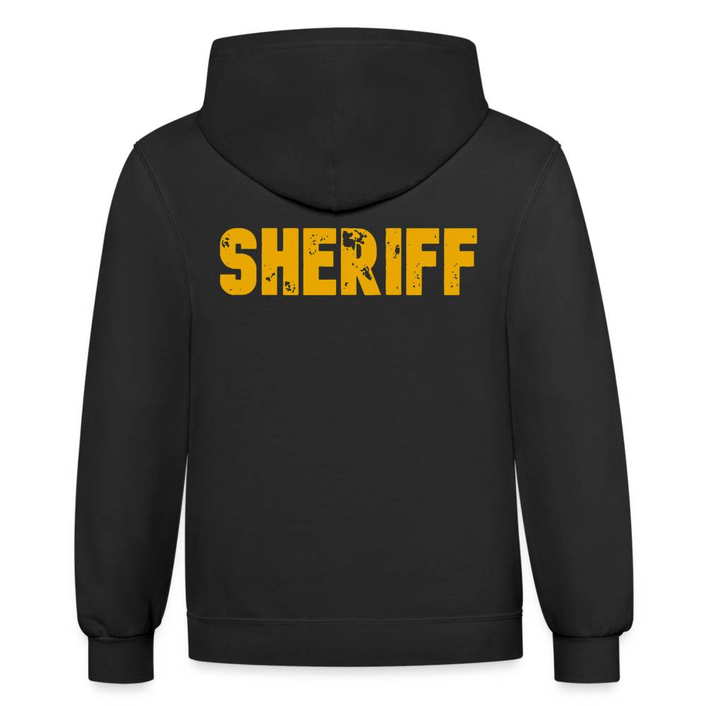 Contrast Hoodie - Sheriff Front and Back - black/asphalt