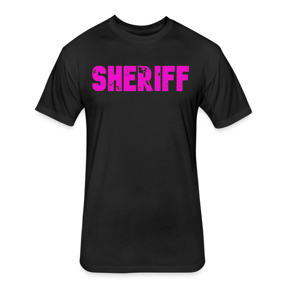 Unisex Poly/Cotton T-Shirt by Next Level - Sheriff- Pink - black