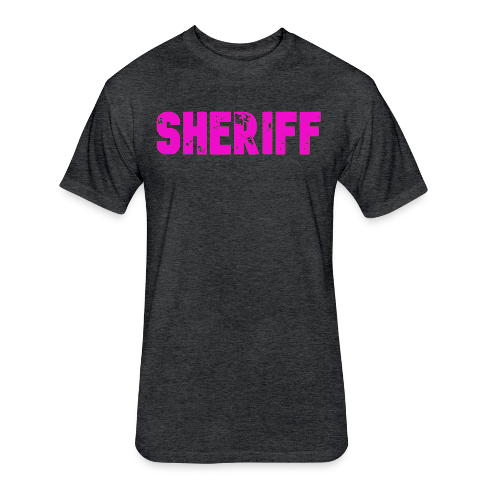 Unisex Poly/Cotton T-Shirt by Next Level - Sheriff- Pink - heather black