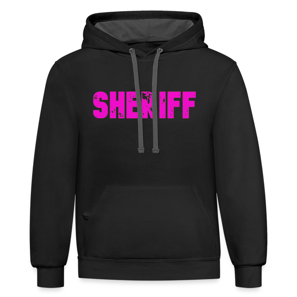 Contrast Hoodie - Sheriff- Pink - black/asphalt