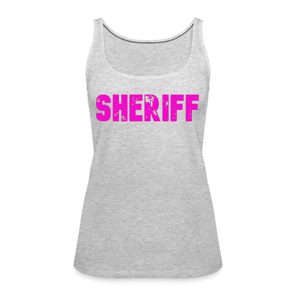 Women’s Premium Tank Top - Sheriff- Pink - heather gray