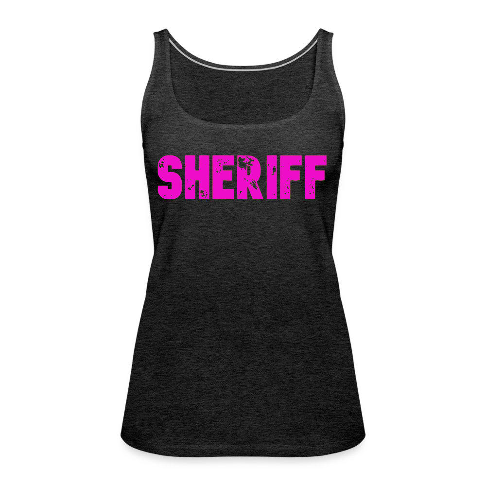 Women’s Premium Tank Top - Sheriff- Pink - charcoal grey