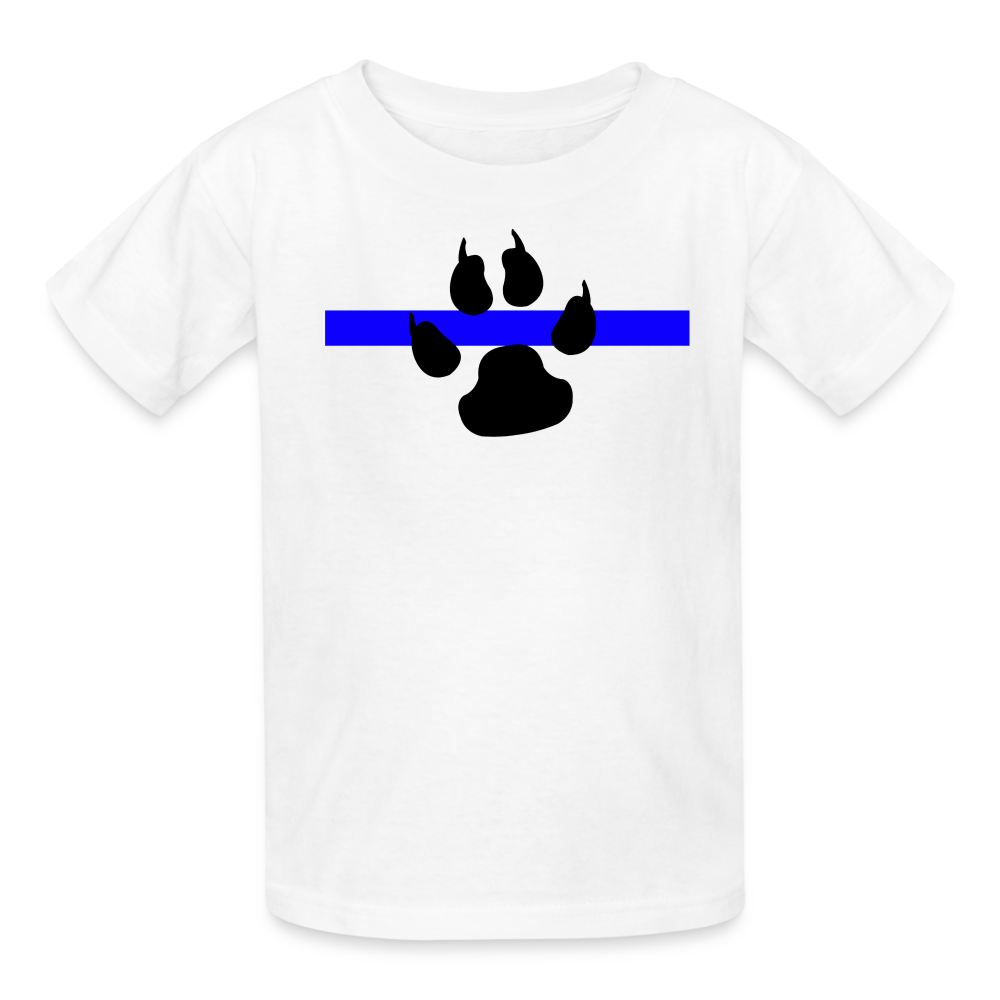 Kids' T-Shirt - Thin Blue Line K-9 Paw - white