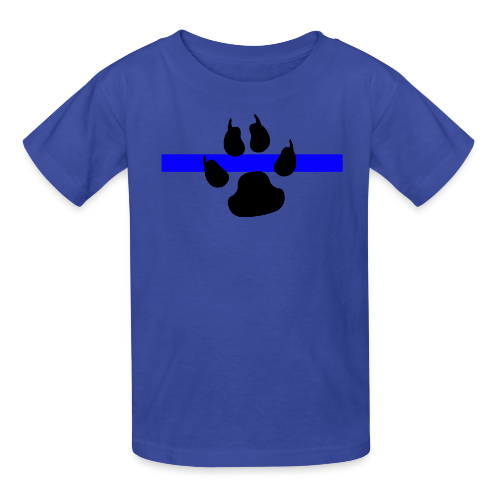 Kids' T-Shirt - Thin Blue Line K-9 Paw - royal blue